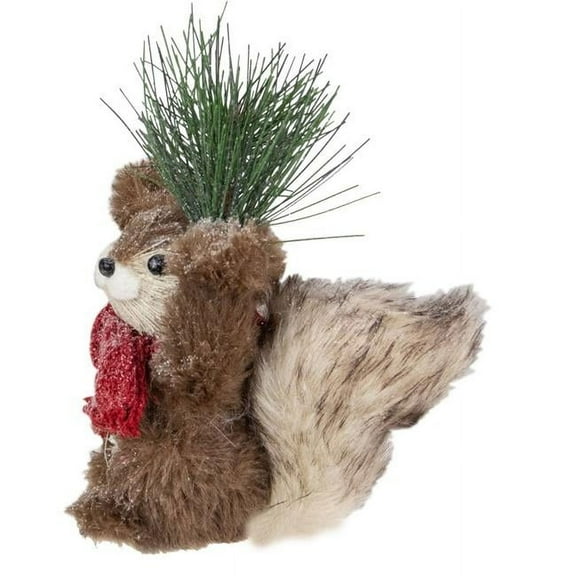 7 in. Standing Squirrel Sisal Tabletop Christmas Figurine