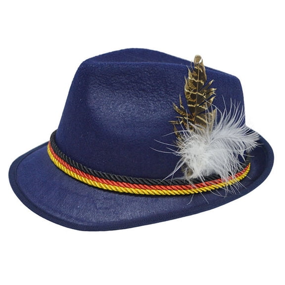 German Oktoberfest Hat Alpine Felt Fedora Bavarian Swiss Feather Hat