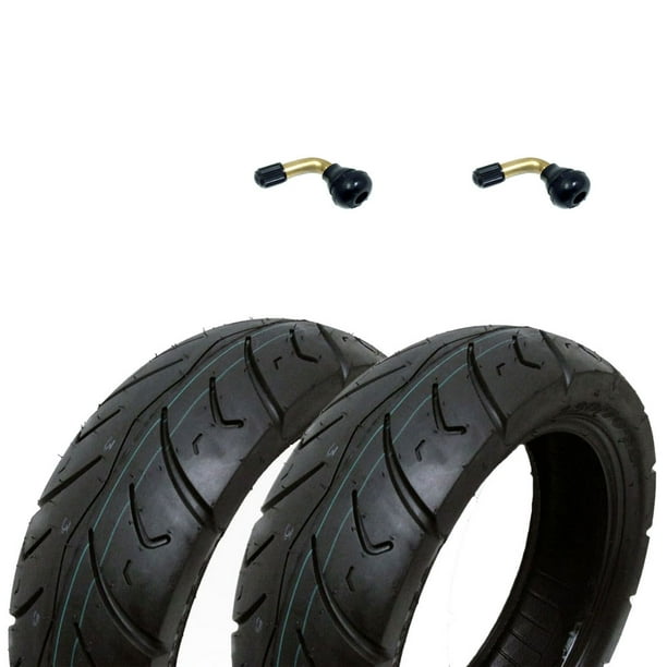 Set Of Two Tire 120 70 12 Tubeless Front Rear Motorcycle Scooter Moped 2 Free Tr87 90 Bent Metal Valve Stem Walmart Com