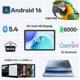 thumbnail image 2 of SHARECLOUD 10 inch Tablet with Keyboard, 16GB + 32GB/1TB Expand, Octa-Core, 6000mAh, WiFi 6, Android 16 Tablet, Gray, 2 of 8