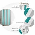 thumbnail image 5 of Small Stall Shower Curtain 36x78 Inch Narrow Half Size Teal Grey Striped Bath Curtains Bathroom Decor Geometric Vertical Stripes Minimalist Waterproof Fabric Shower Curtain Set with Hooks 36 Inch, 5 of 6