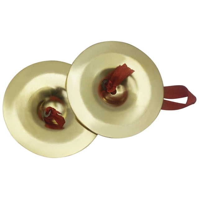 Yeacher 2PCS Finger Cymbals Belly Dance Accessories Small Size Hand Percussion Instruments Golden