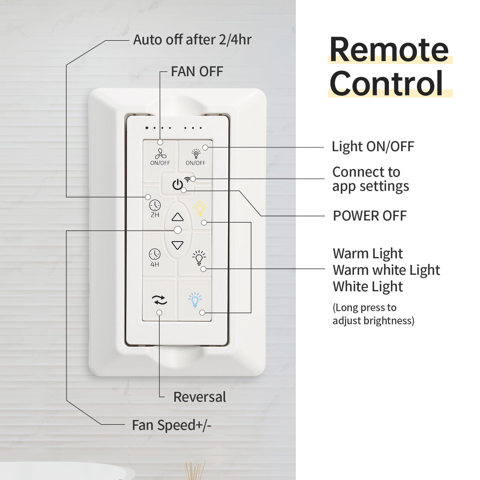 POPFAN 66 Inch ABS Ceiling Fan with Dimmable Light and Smart Remote Control 6 Speed Reversible Noiseless DC Motor for Indoor, Brushed Nickel & White