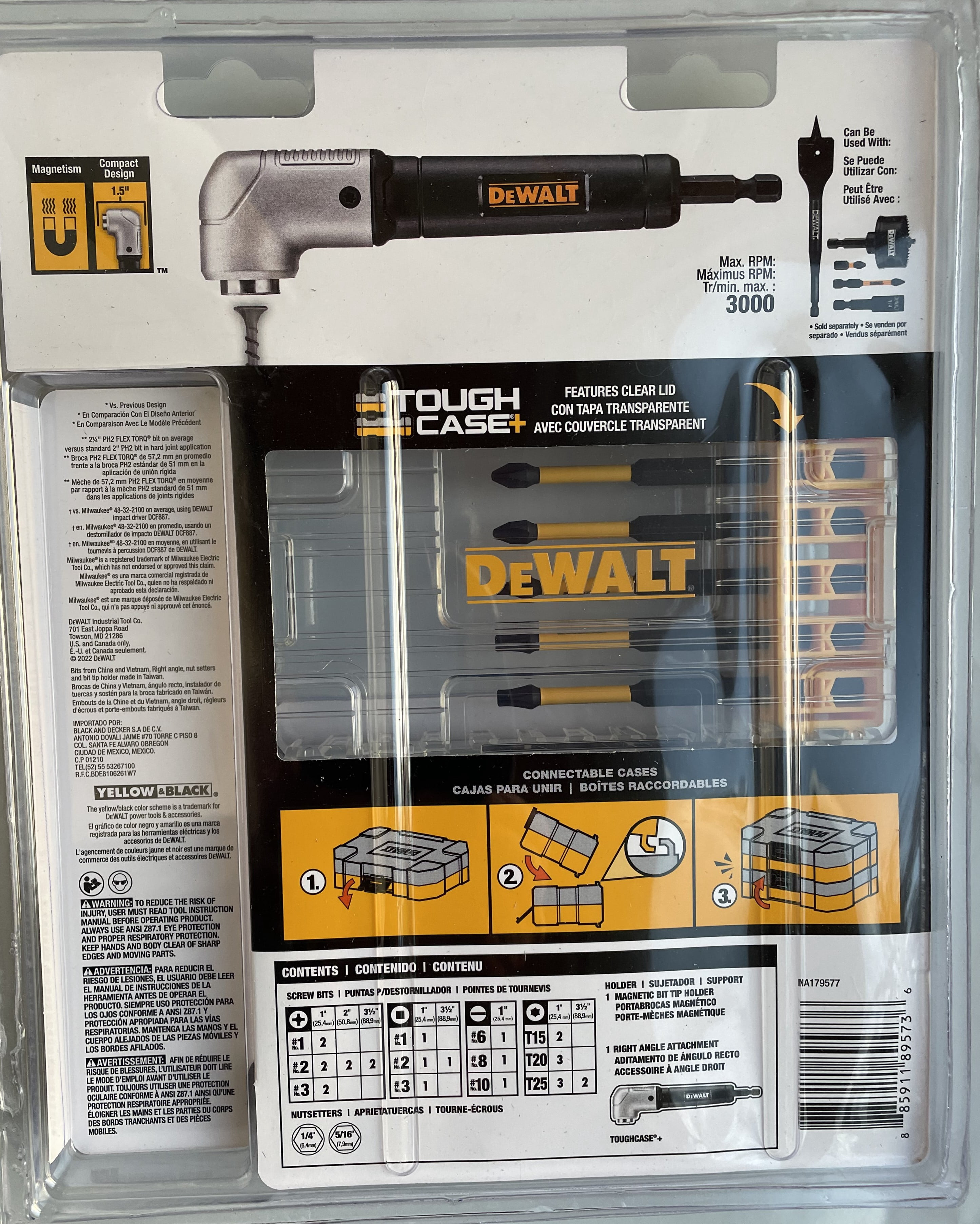 DEWALT Flex Torq Right Angle Screwdriver Bit Set, 30 Pieces
