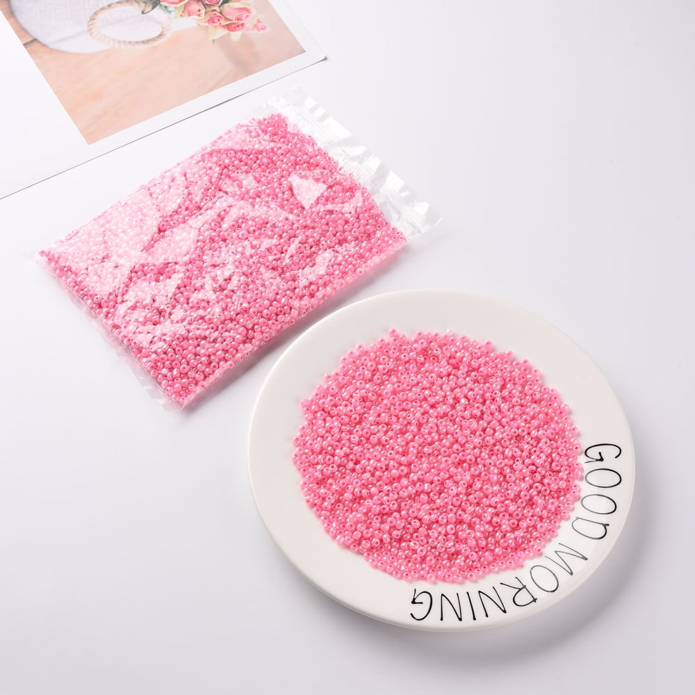 6/0 Glass Seed Beads Ceylon Round Round Hole Pink 6/0 4mm Hole: 1.5mm about 500pcs/50g 50g/bag 18bags/2pounds