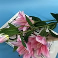 thumbnail image 6 of Manunclaims 1 Pcs Long Stem Artificial Lilies Flowers Fake Silk Full Bloom Lily for Home Table Centerpieces Arrangement Wedding DIY Decoration, 6 Heads/Branch, 6 of 8