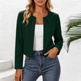 thumbnail image 2 of LIaqionyy Women's Jacket Cropped Collarless Business Work Casual Long Sleeve Open Front Jackets Clothes, 2 of 6