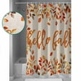 thumbnail image 4 of Hello Fall Waterproof Fabric Shower Curtain, Orange Red Maple Leaf Botanical Rustic Shower Curtain for Bathroom Curtains Bathtubs Hotel Washable Shower Curtains with 12 Hooks Small 36x72in, 4 of 6