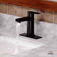 thumbnail image 2 of CASAINC Single Handle Single Hole Vanity Sink Bathroom Faucet with Deck Plate, Pop-up Drain in Matte Black, 2 of 9