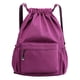 thumbnail image 1 of Mochila con cordón, bolsa deportiva para gimnasio, bolsa de viaje para yoga, para mujeres y hombres, bolsa de gimnasio impermeable, mochila de día, color morado, 1 of 5