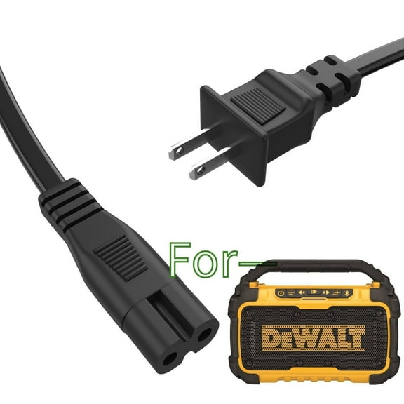 K-MAINS 2-Prong AC Power Cord Comaptible With DeWalt DCR010 DCR028 Jobsite Speaker Radio