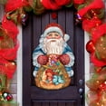 thumbnail image 1 of G DeBrekht 8117901H Gift Giving Santa Wooden Decorative Door Hanger, Multicolor, 1 of 1