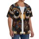 thumbnail image 2 of Fotbe Quirky Owl With Glasses Camisa Estampada de Manga Corta para Hombre, Casual de Verano, Estilo Playero, Sin Arrugas-Small, 2 of 5