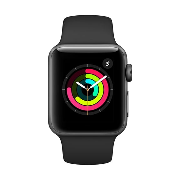 Restored Apple Watch Series 3 GPS, 38mm Space Gray Aluminum Case with Black Sport Band