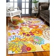 thumbnail image 2 of Unique Loom Lyon Tapis de Jardin Floral 9' x 12' Rectangle Ivoire/jaune, 2 of 10