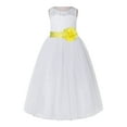 thumbnail image 2 of Ekidsbridal Girl Bridesmaid Flower Girl Dress - White Lace Dress with Keyhole Back 178T-A (Size: 2-12), 2 of 3