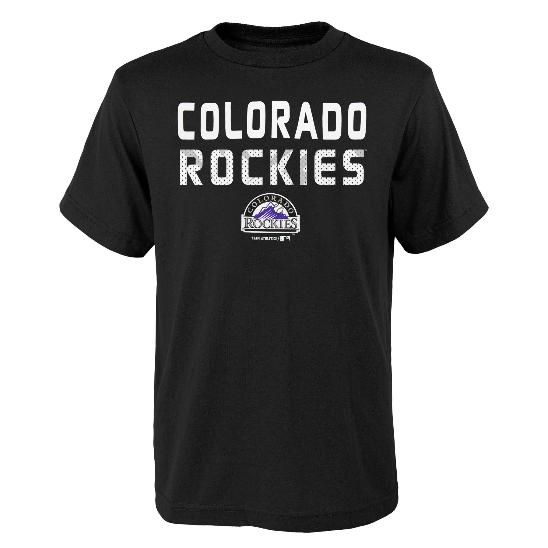 Colorado ROCKIES - MLB Colorado ROCKIES TEE Short Sleeve Boys Team Name and LOGO 100% Cotton 