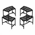 thumbnail image 6 of Metal Curved Fire Pit  Set of 4, Outdoor Fire Pit Seating, Steel Backless Outside  for Garden, Patio, Porch, Backyard, Plant Stand, Heavy Duty Plant Holder, Style 2, Blac, 6 of 7