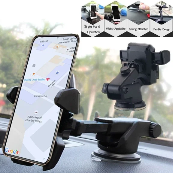Car Phone Mount, Baseus Universal Cell Phone Holder For Car Dashboard Windshield With 360 Degree Rotation