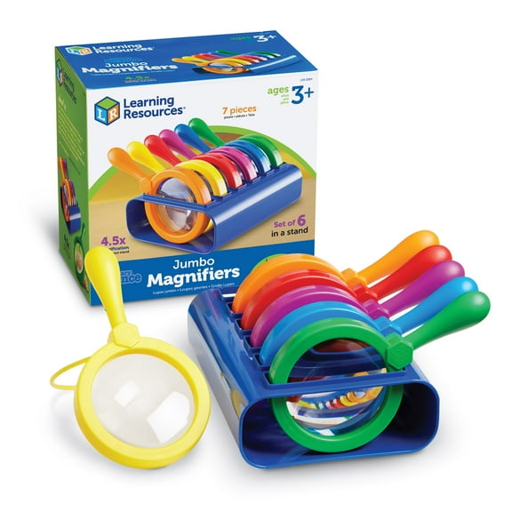 Learning Resources  Jumbo Magnifiers With Stand  Classroom Must Haves, Ages 3 