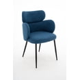 thumbnail image 2 of Coral Velvet Accent Chair with Wing Back & Arm, Modern Upholstered Side Chair with Metal Legs,Thick Cushion Chair for Living Room, Bedroom Games(Blue), 2 of 12