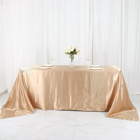 

Efavormart 90x132 Rectangle Nude Wholesale SATIN Tablecloth Banquet Linen Wedding Party Restaurant Tablecloth