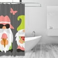 thumbnail image 2 of Shower Curtain, Summer Gnome 1 Waterproof Fabric Plastic Shower Curtain, Drying Fast Bathroom Curtain with 9 Buttonholes, Ruffle Shower Curtain 60x72in, 2 of 8