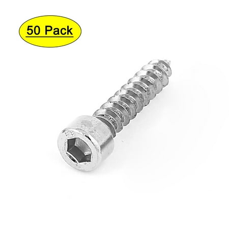 

Unique Bargains 5mm x 25mm Threaded Nickel Plated Hex Head Self Tapping Screws Silver Tone 50pcs