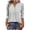Gray, variant on 3/4 Length Sleeve Tops for Womens Dressy Casual Henley V-Neck Summer Tops Pleated T-Shirts Loose Fit Work Blouses White XL