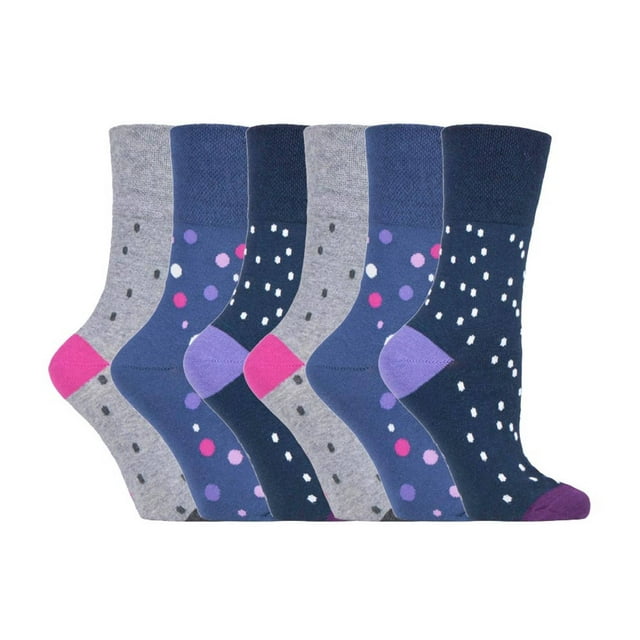 Gentle Grip - 6 Paires Chaussettes pour Femmes Gentle Grip à Revers Non Élastiques
