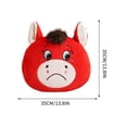 thumbnail image 3 of Year of The Horse 2028 Plush Throw Pillow, Funny Smiling/Crying Horse Plushie Figurine, Lucky Chinese Lunar New Year Mascot Zodiac Ornament for Home Store Tabletop Decor, 3 of 7