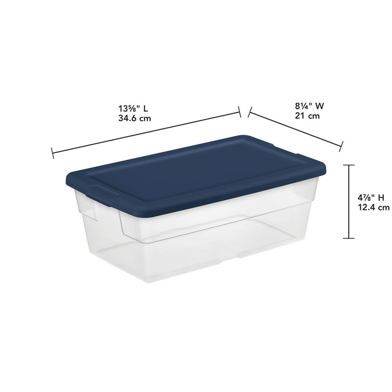 Sterilite Classic Lidded Stackable 30 Gal Storage Tote Container, Blue (6-pack)