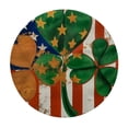 thumbnail image 4 of PIKWEEK Ireland Flag St Patrick's Day American Flag Lucky Charm Shamrocks Four Leaf Clovers Round Tablecloth Outdoor Picnic Camping and Indoor Kitchen Dining Party White, 4 of 8