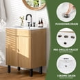 thumbnail image 5 of Uforic 24" Bathroom Vanity with Undermount Sink, Modern Free Standing Bathroom Storage Cabinet with Soft Close Door, Brown, 5 of 8