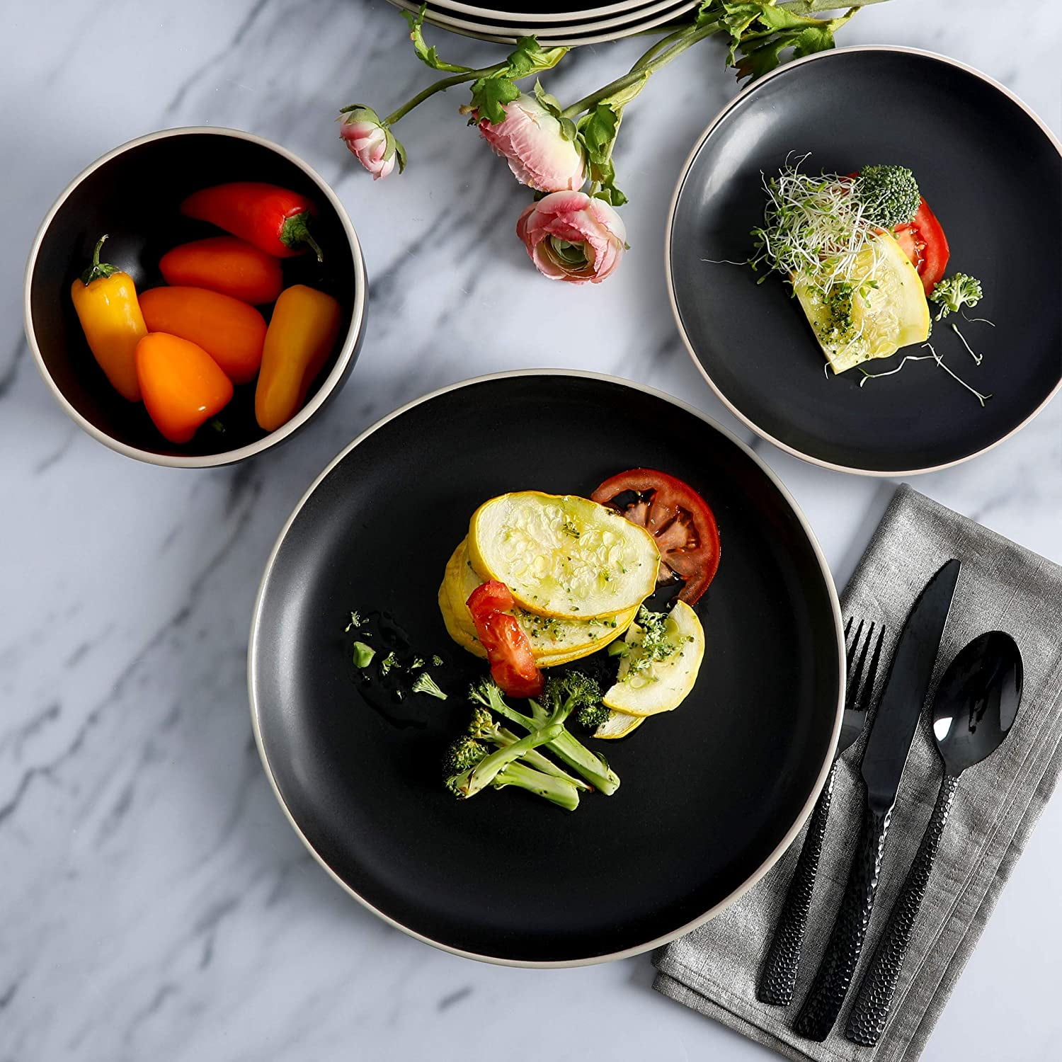 Gibson Home Remi 12pc Dinnerware Set - Black