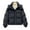 Black M, variant on Women Winter Cotton Coat Hooded Thickened Padded Short Type with Zipper Pockets Elastic Cuffs Pure Color Windproof Lady Down Coat