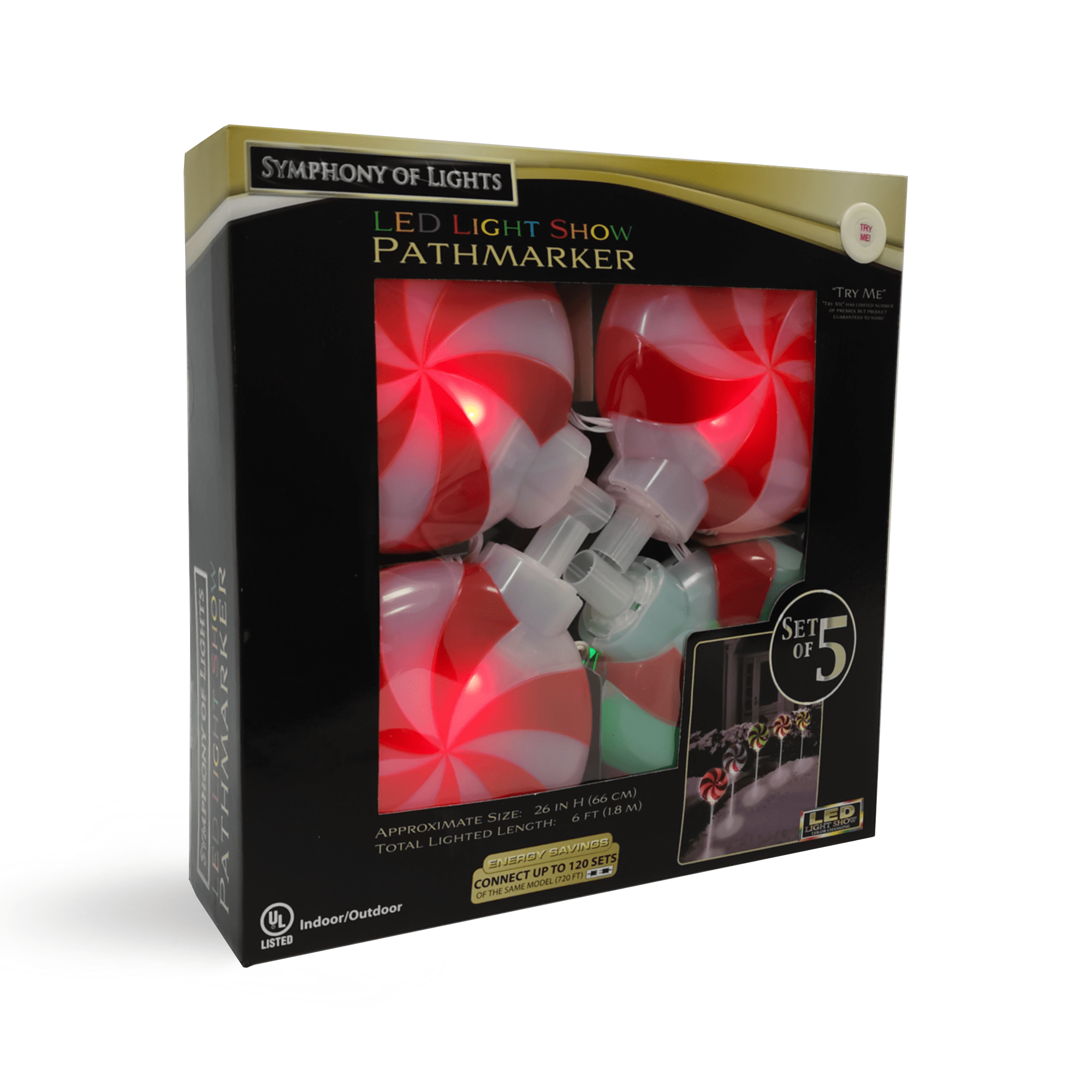 Brite Star Candy Lollipop Pathway Christmas Lights - Color Changing 7.25-inch Pathmarker Ideal for Outdoor Lighting