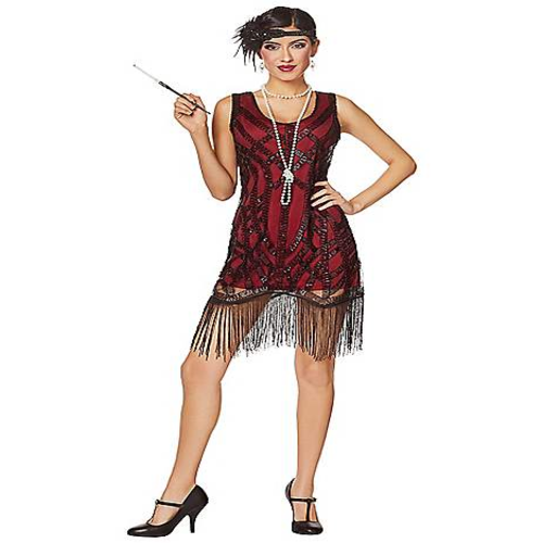 burgundy flapper dress