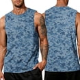 thumbnail image 2 of UDAUDU Tank Top for Men Cotton Sleeveless Comfortable Camo Shirts Muscle Gym Workout Causal Summer Tank Tops Blue 2XL, 2 of 6
