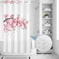 thumbnail image 4 of No Hook Shower Curtain with Built-in Rings - Pink Floral Cherry Blossom Washable Waterproof Fabric Bathroom Curtains for Hotel,Rentals, Stall 36 X 78 Inch , Spring Flower White, 4 of 9