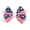 Navy, variant on Girls Hair Bow Clip with Glitter Blue Base and Striped Loops 4th of July Blue