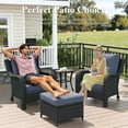 thumbnail image 3 of LayinSun 3 Piece Wicker Outdoor Furniture Set with 6-inch Comfy Cushions, High Back Patio Furniture Set with Rattan Armchairs and Side Table, 3 of 8