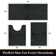 thumbnail image 2 of Vaukki Geometric Bathroom Rug Set of 3 Microfiber Soft Absorbent Non Slip Bath Rugs for Bathroom，(18"x26"+20"x47"+20"x24"，Black), 2 of 9