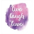 thumbnail image 3 of Live Laugh Love Duvet Cover Set, Wise and Happy Life Message on Watercolor Paintbrush Effects Print, Decorative 3 Piece Bedding Set with 2 Pillow Shams, Queen Size, Purple White Pink, by Ambesonne, 3 of 3
