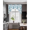 thumbnail image 3 of Summer Blue Coral Swag Valances for Windows, Small Curtains Drapes, Retro Coastal Starfish Conch Shell Kitchen Window Curtains Over Sink Window Treatment Valance for Bedroom/Bathroom 56"x36", 3 of 5