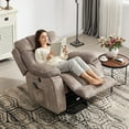 thumbnail image 5 of Bonzy Home Oversized Power Lift Recliner — Electric Lift Chair with Massage & Lumbar Heat, USB Port, Cup Holders & Side Pockets, Brown, 5 of 8