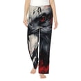 thumbnail image 1 of Fotbe Red Black Ink Style Bald Eagle Pantalones de Pijama para Mujer, Pantalones de Dormir, Pantalones Pj con Cordón y Bolsillos-3X-Large, 1 of 6
