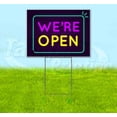 thumbnail image 1 of Neon Brick Were Open (18" x 24") Yard Sign, Includes Metal Step Stake, 1 of 6