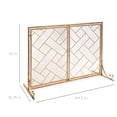 Best Choice Products 44x33in 2-Panel Handcrafted Wrought Iron Geometric Fireplace Screen w/ Magnetic Doors - Gold - image 7 of 7