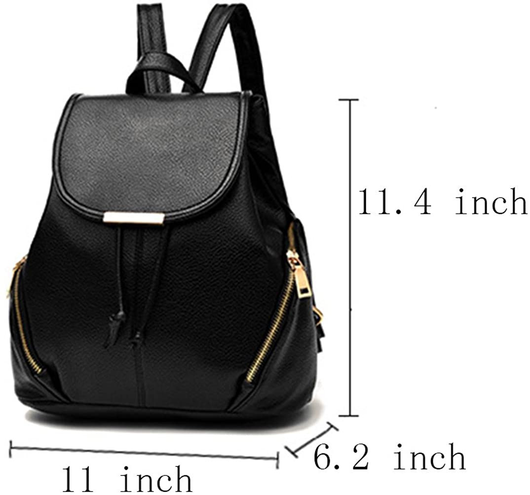 aiseyi Casual Fashion School Leather Backpack Shoulder Bag Mini Backpack for Women Girls Purse White - image 2 of 8